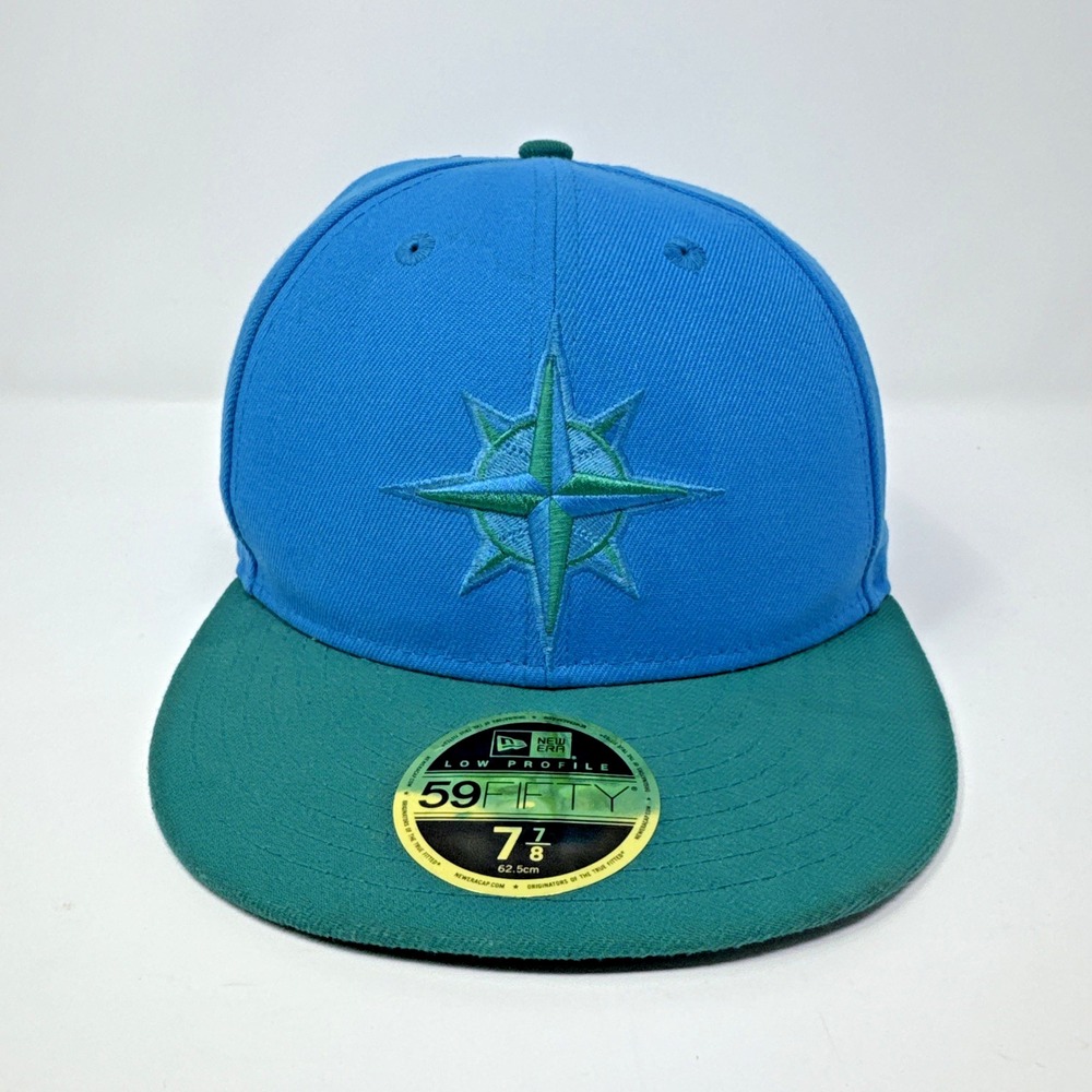 Seattle Mariners Fitted Hat 7 7/8 Players Weekend New Era 59 Baseball Blue Green